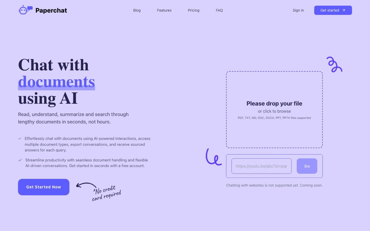 Paperchat homepage