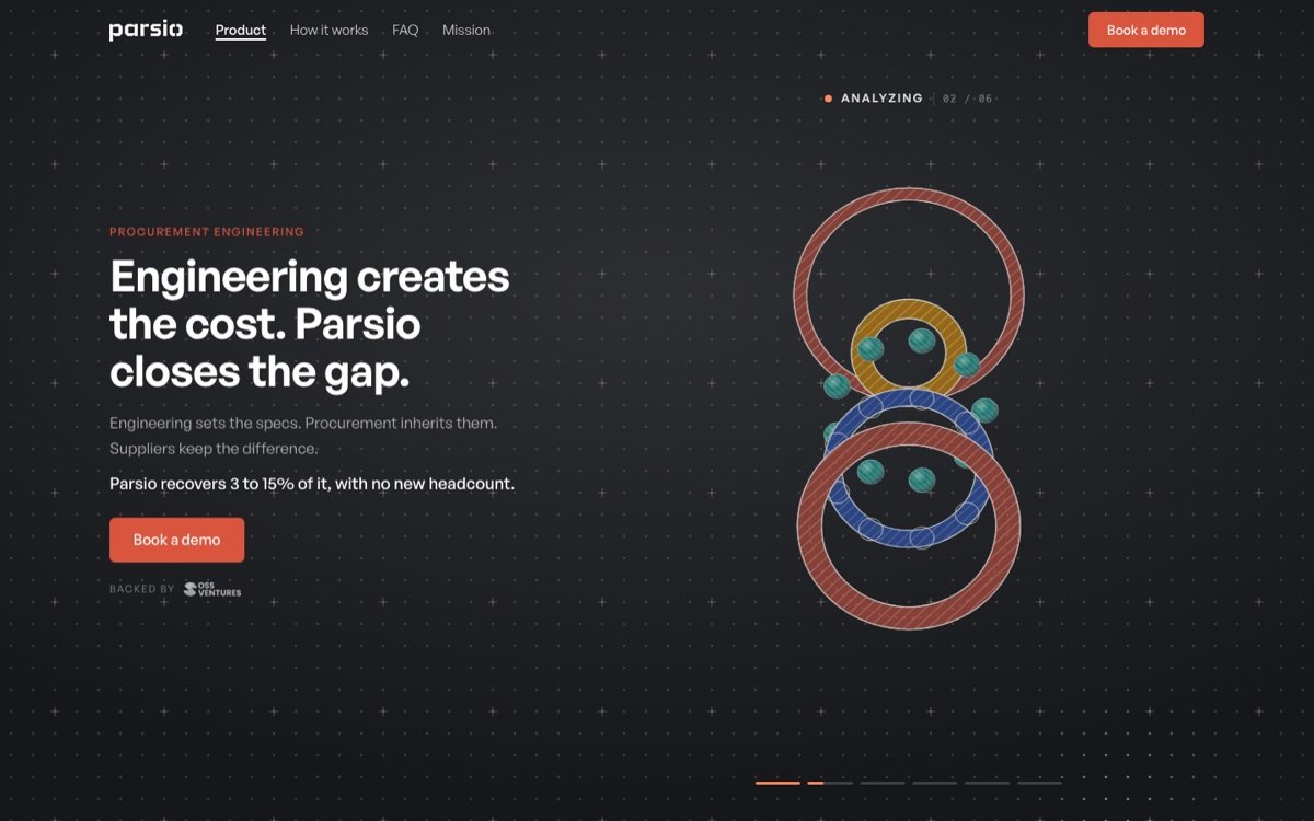 Parsio homepage