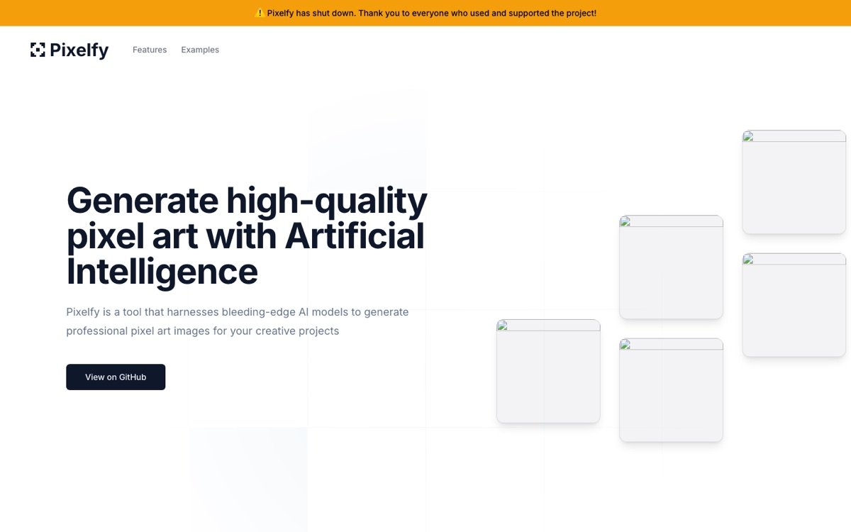Pixelfy homepage