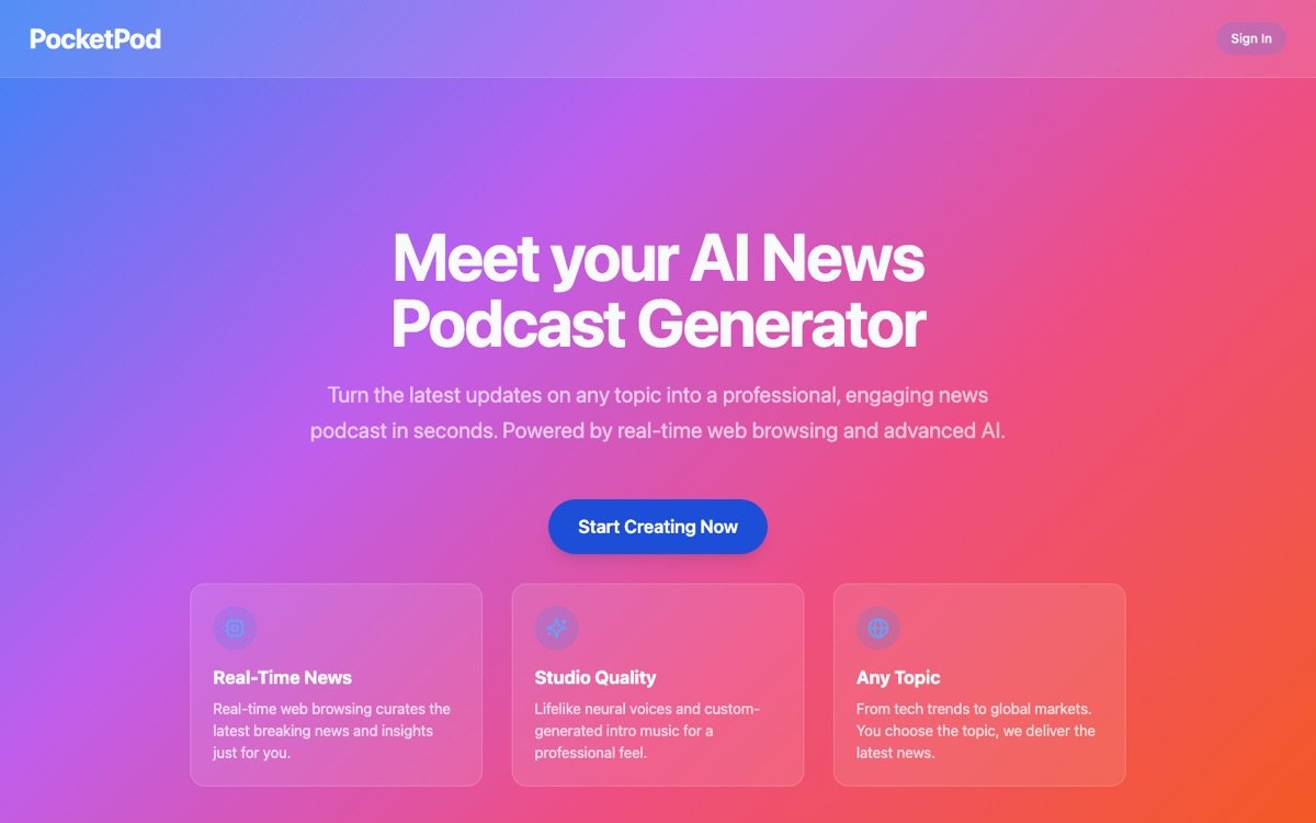 Pocketpod homepage