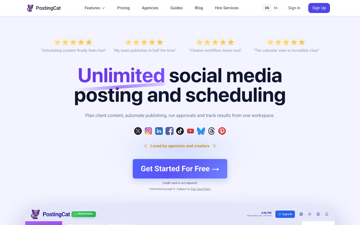Postingcat screenshot