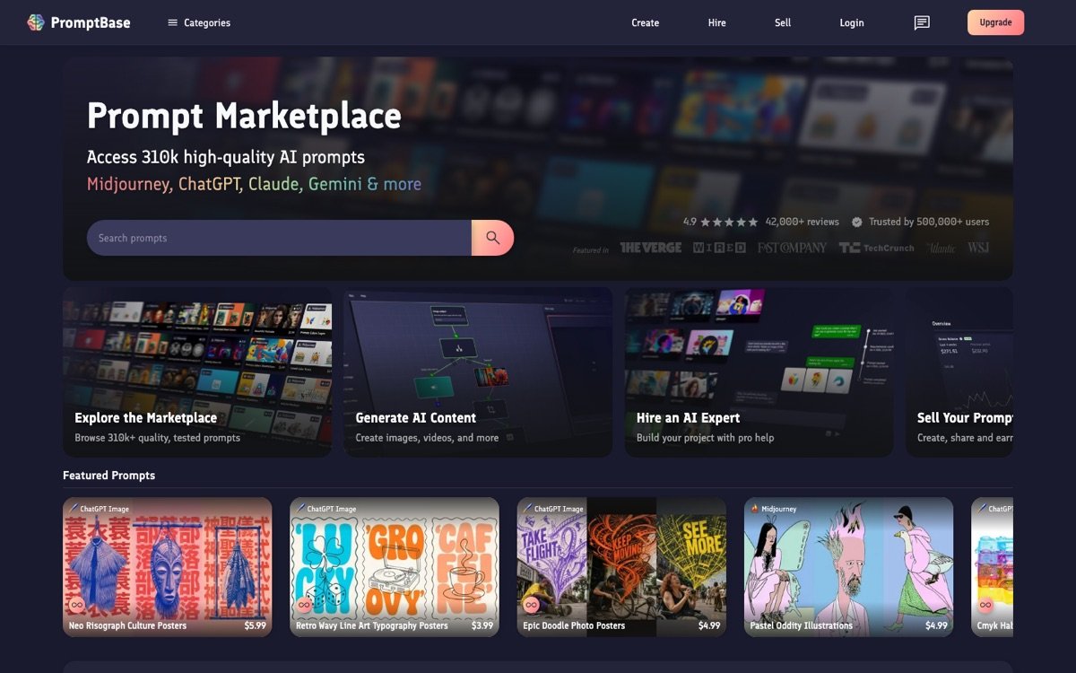 Promptbase homepage
