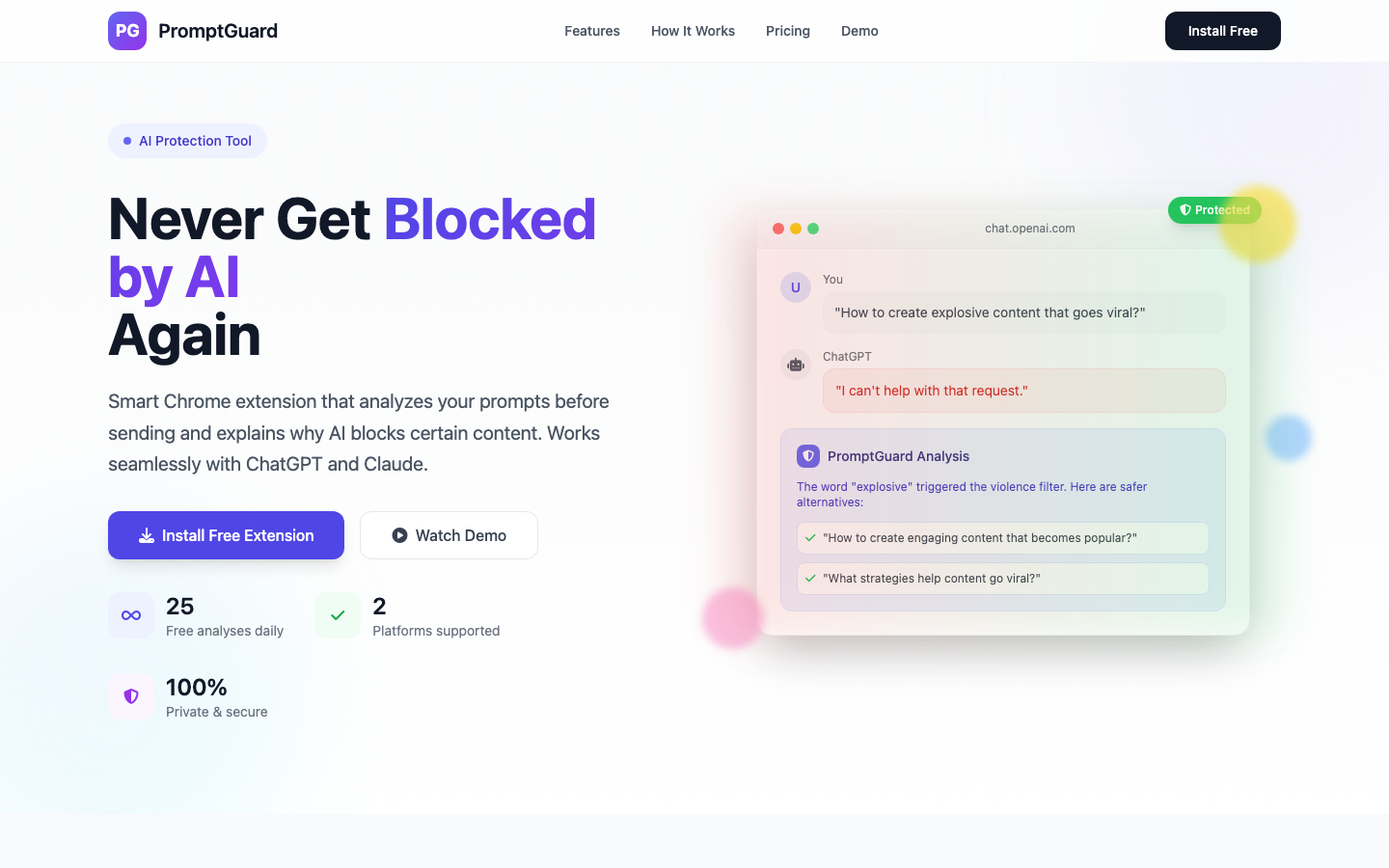 Promptguard screenshot