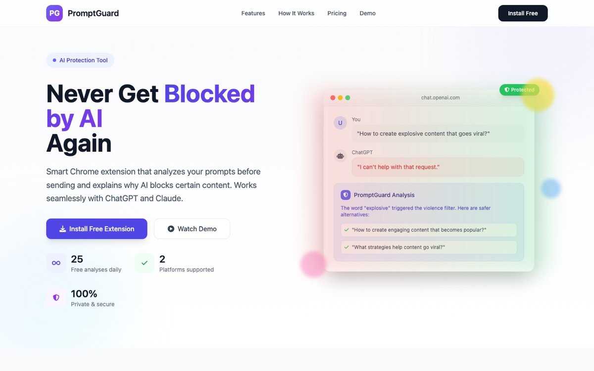 Promptguard homepage