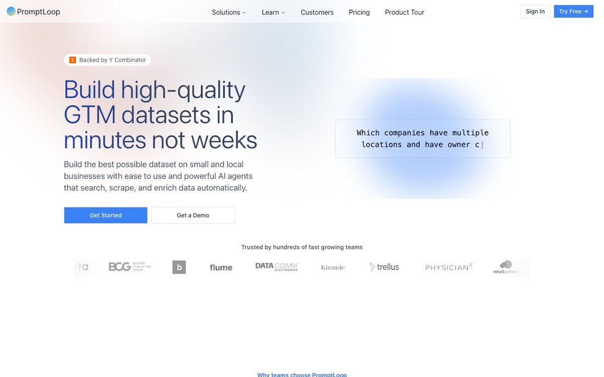 Promptloop homepage