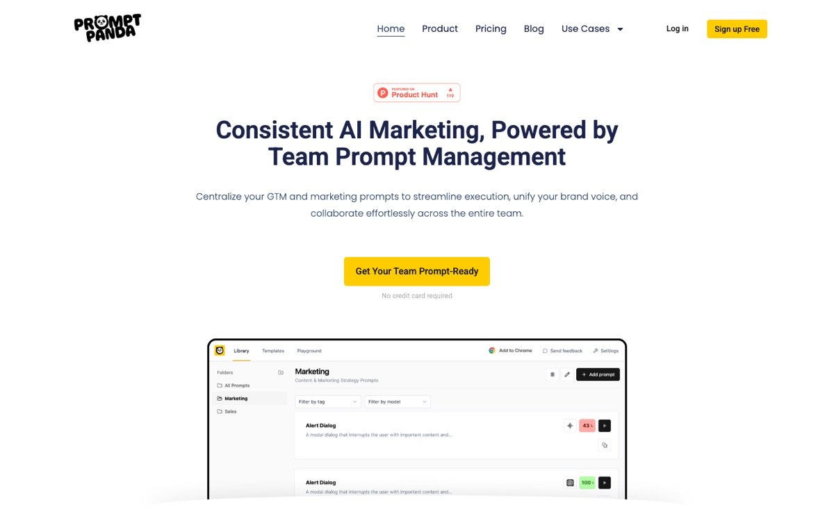 Promptpanda homepage