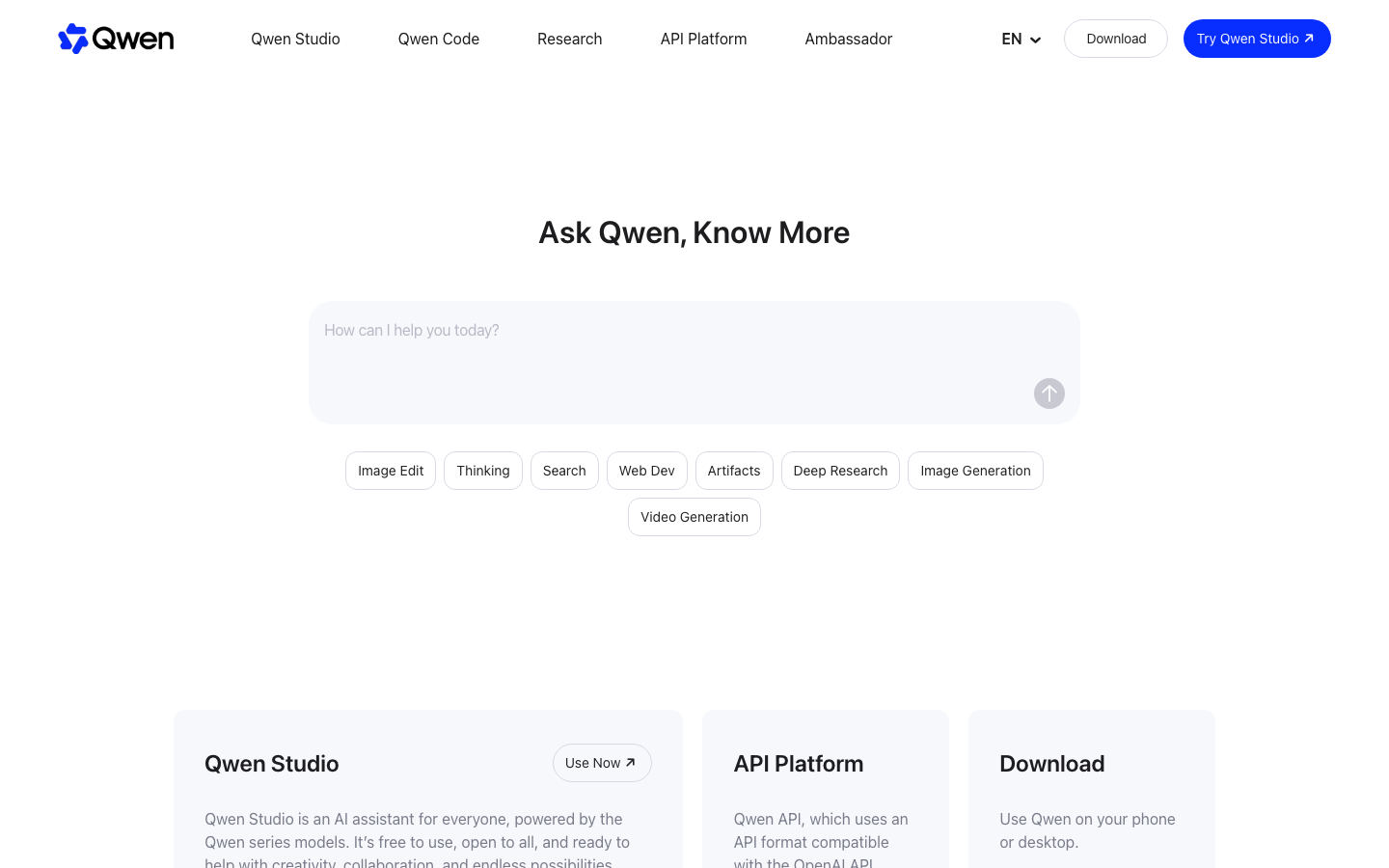 Qwen screenshot