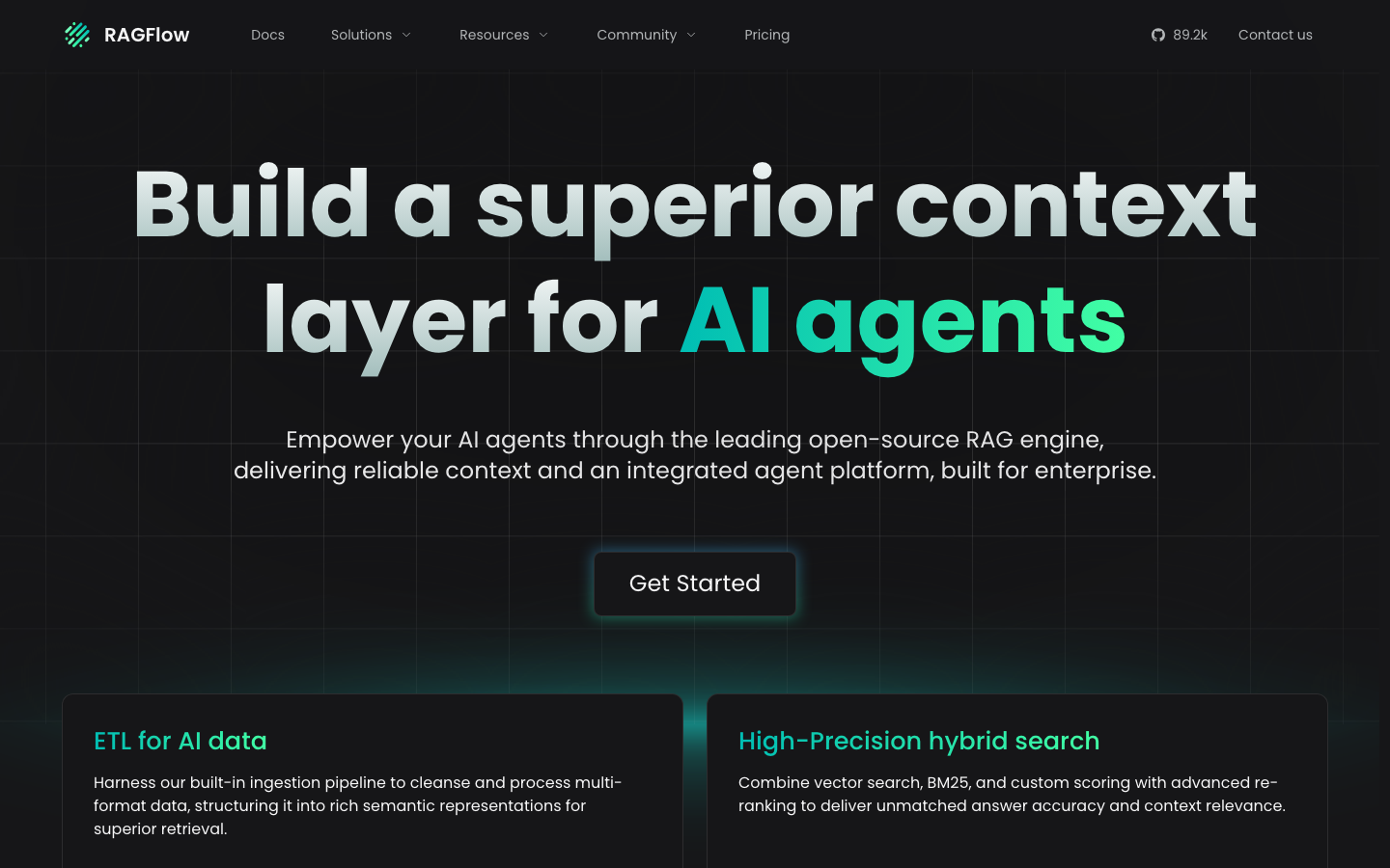 RAGFlow homepage
