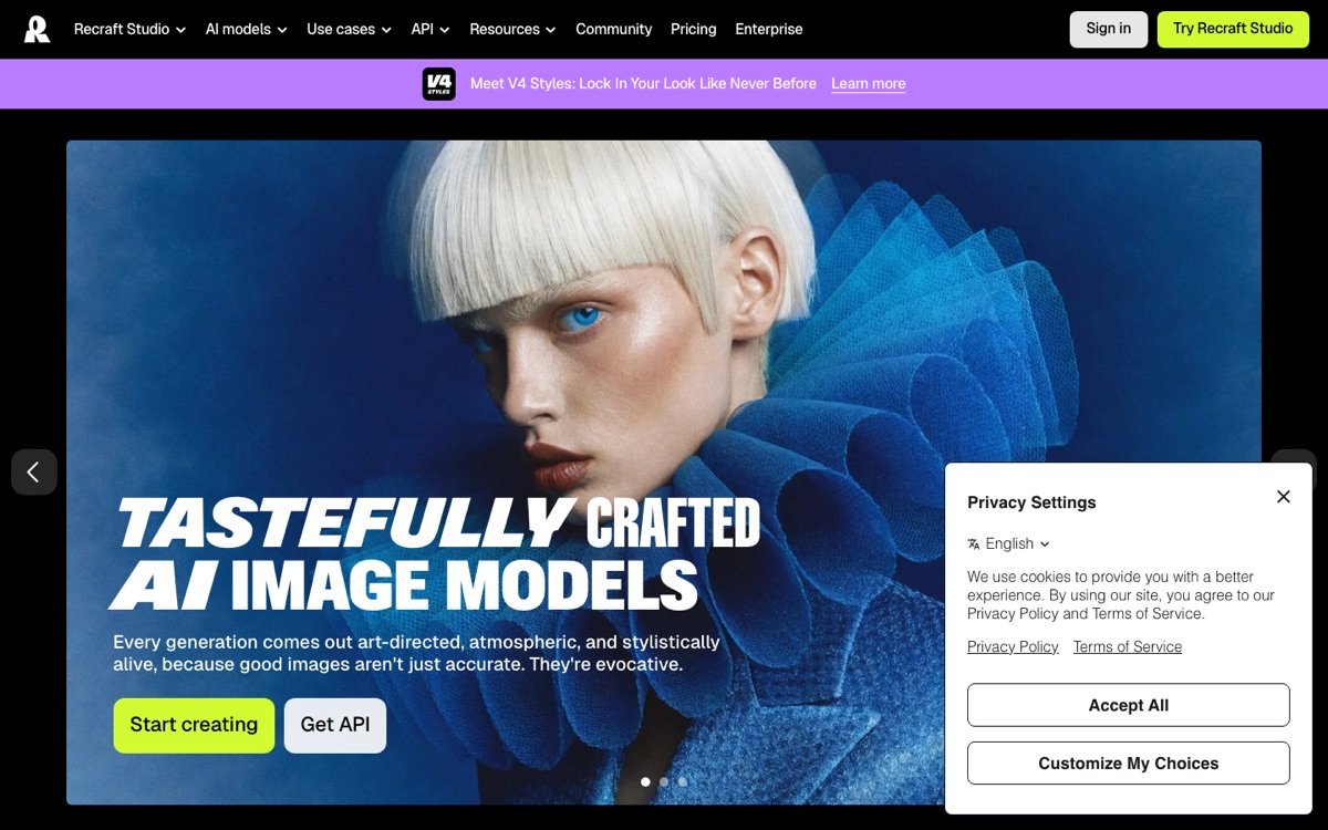 Recraft homepage
