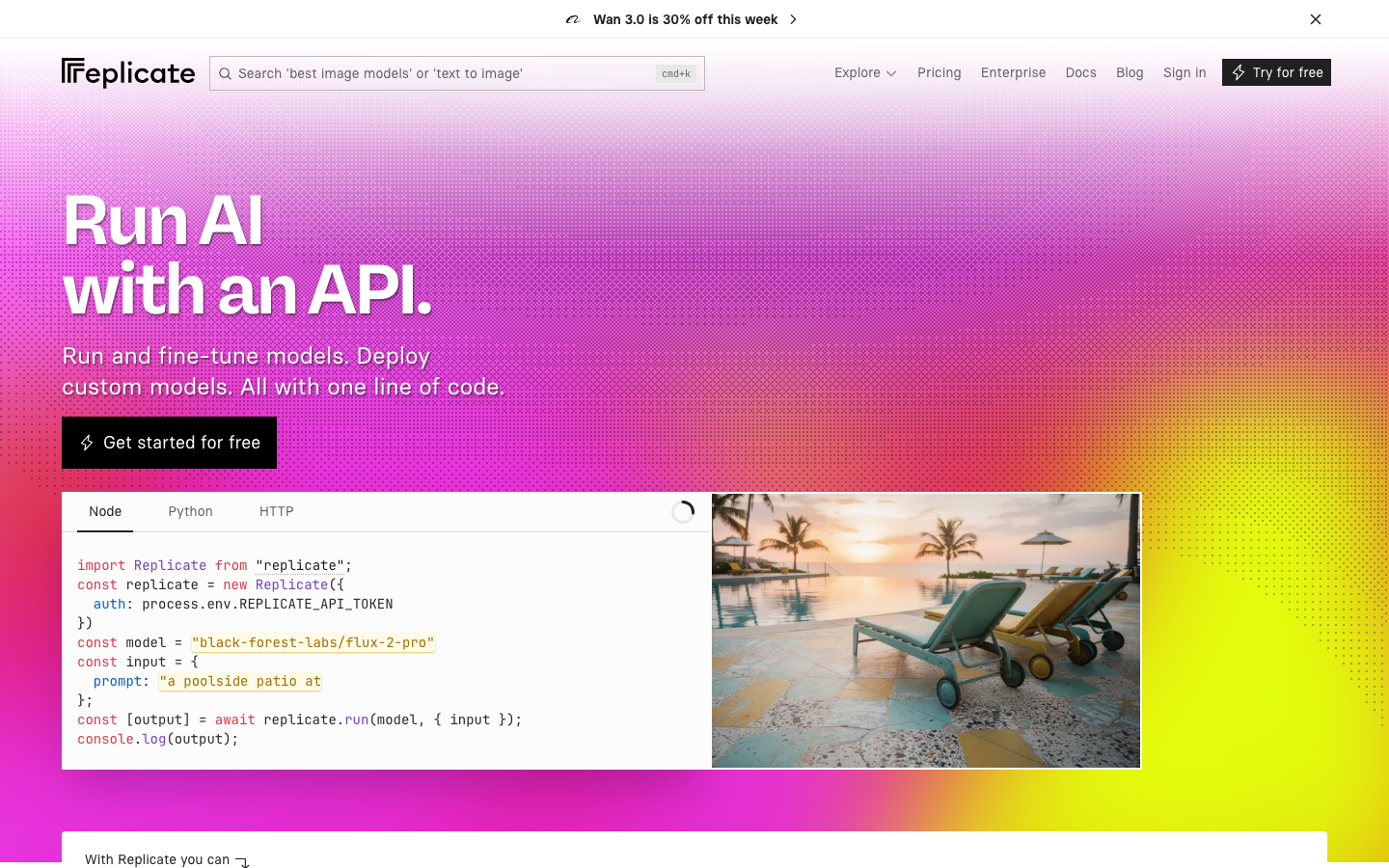 Replicate screenshot