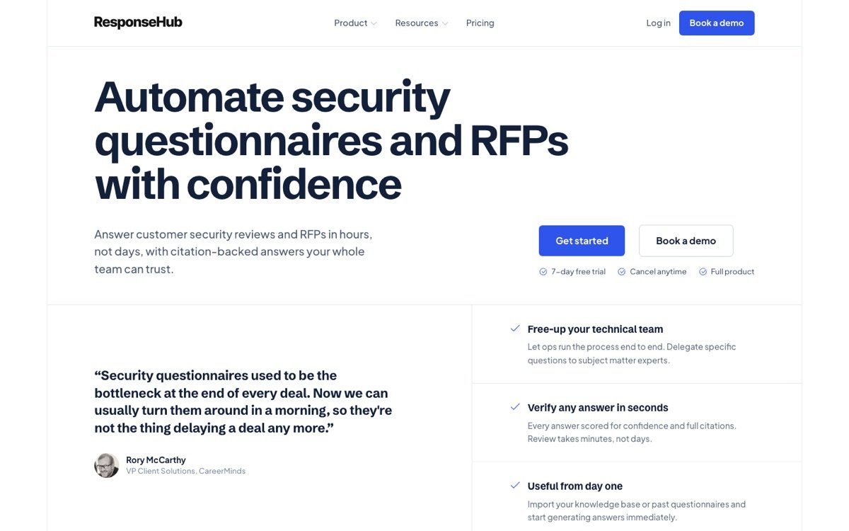 Responsehub homepage