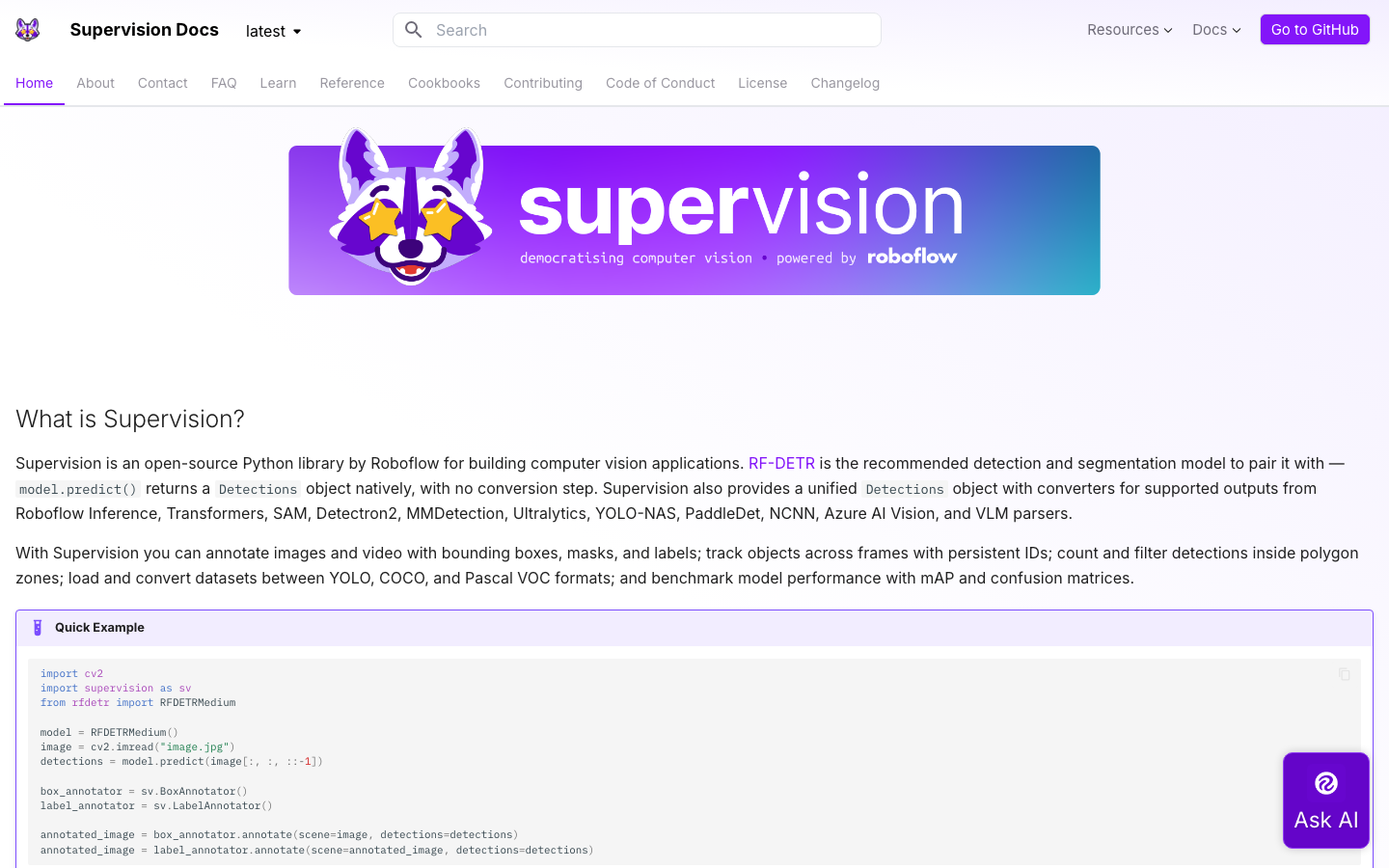 Roboflow Supervision screenshot