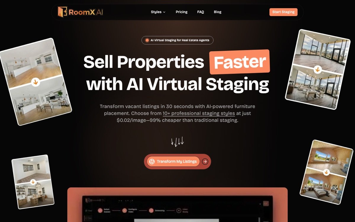 Roomx Ai homepage