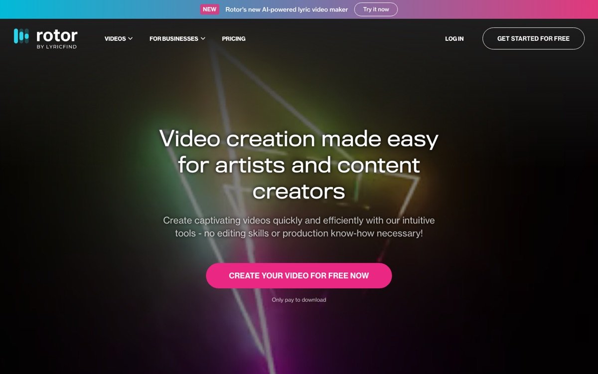 Rotor Videos homepage