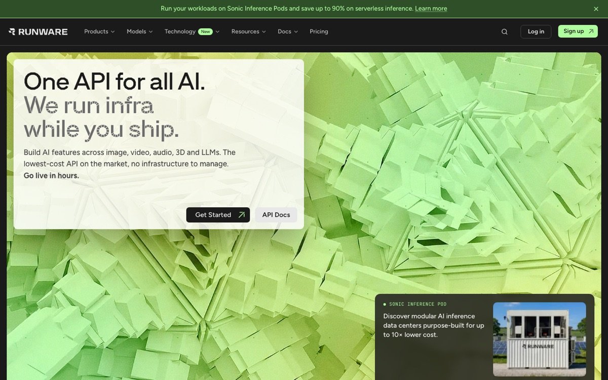 Runware homepage