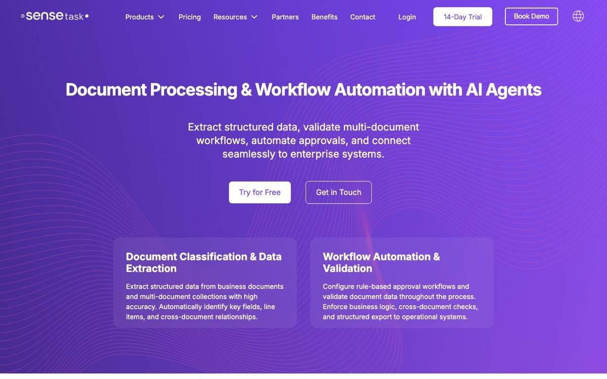 Sensetask homepage