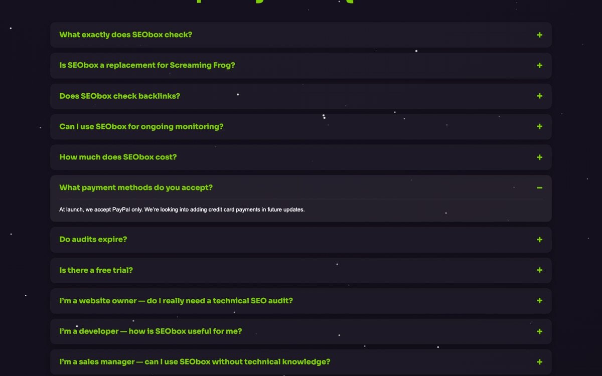 Seo Box homepage
