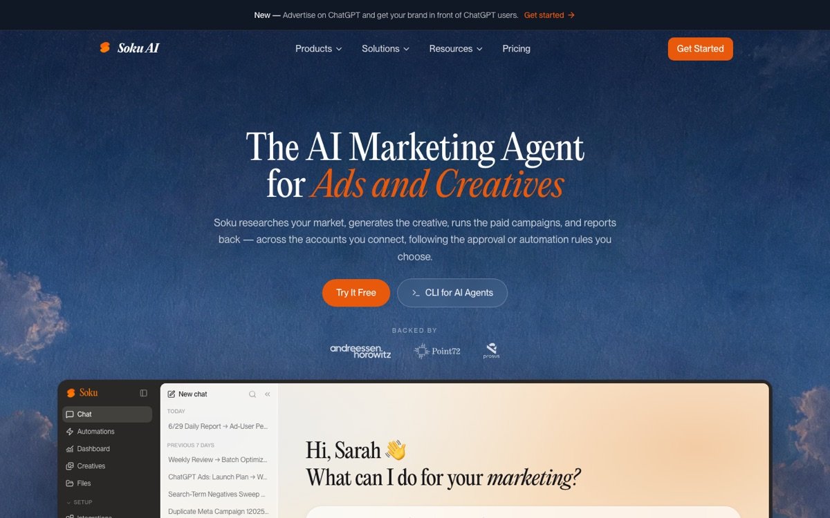 Soku homepage