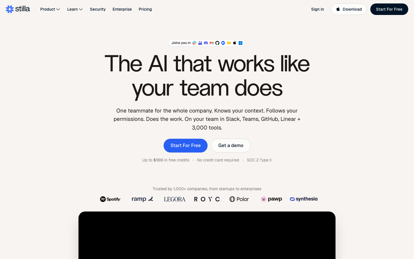 Stilla homepage