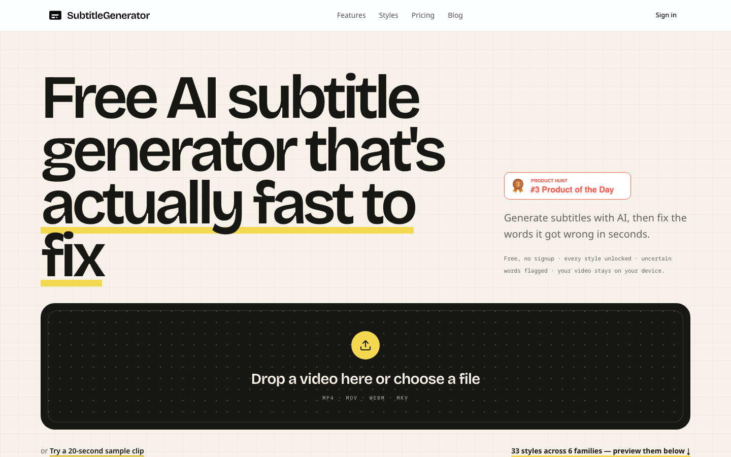 Subtitle Generator screenshot