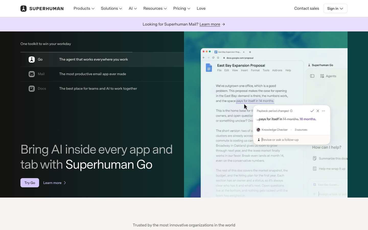 Superhuman homepage