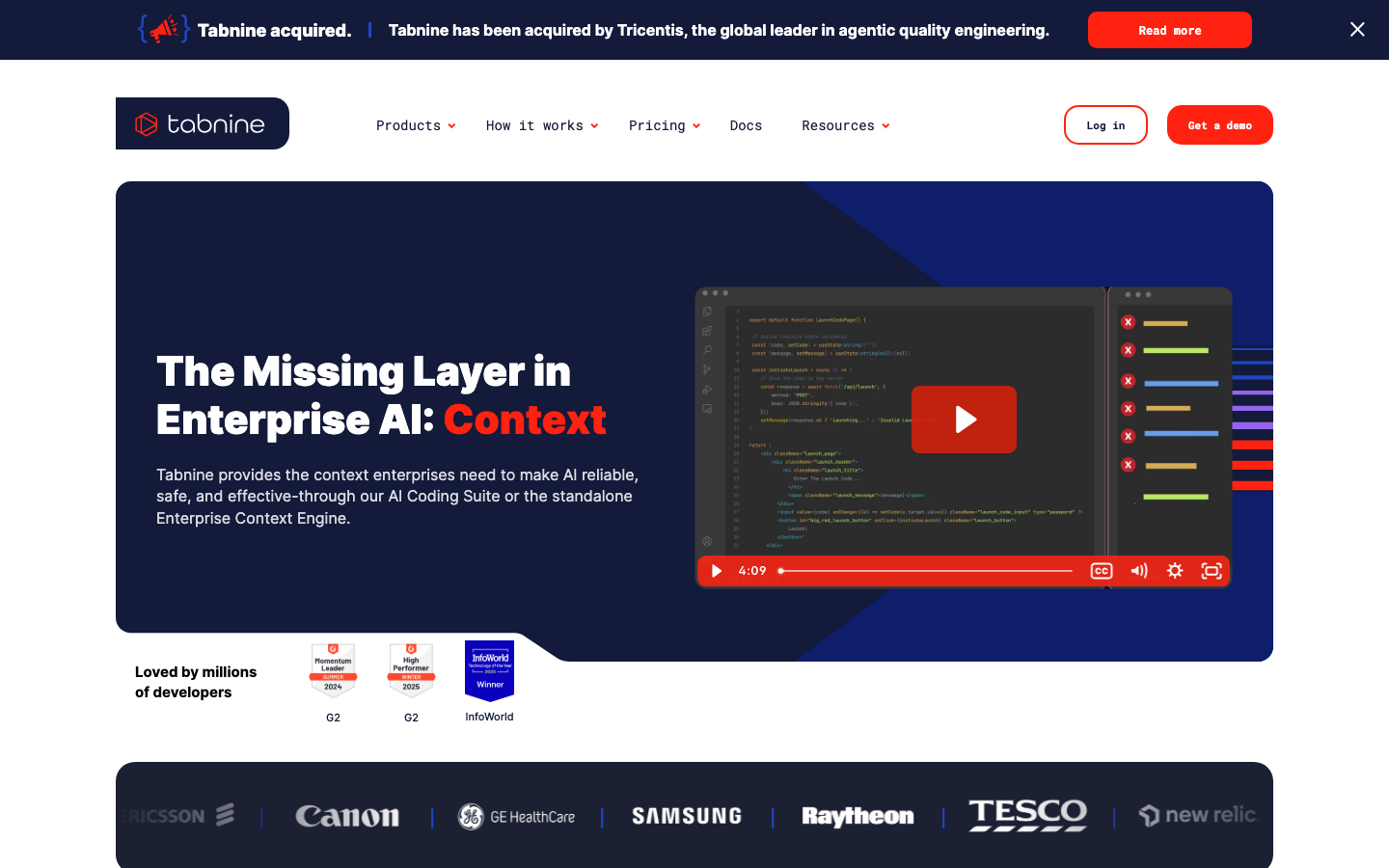 Tabnine screenshot