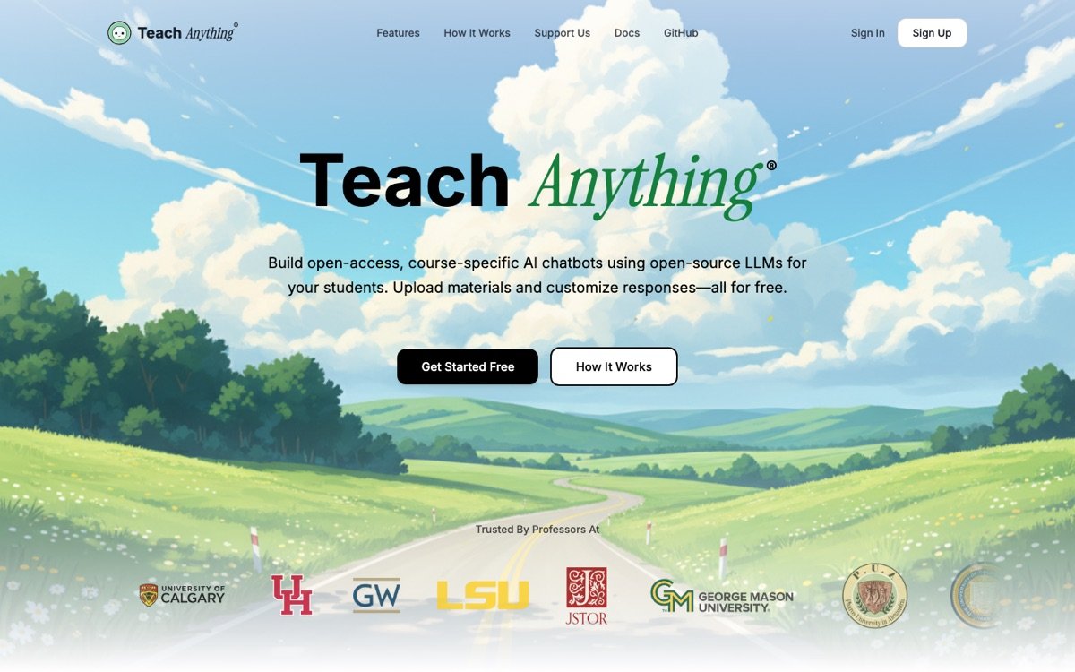 Teach Anything homepage