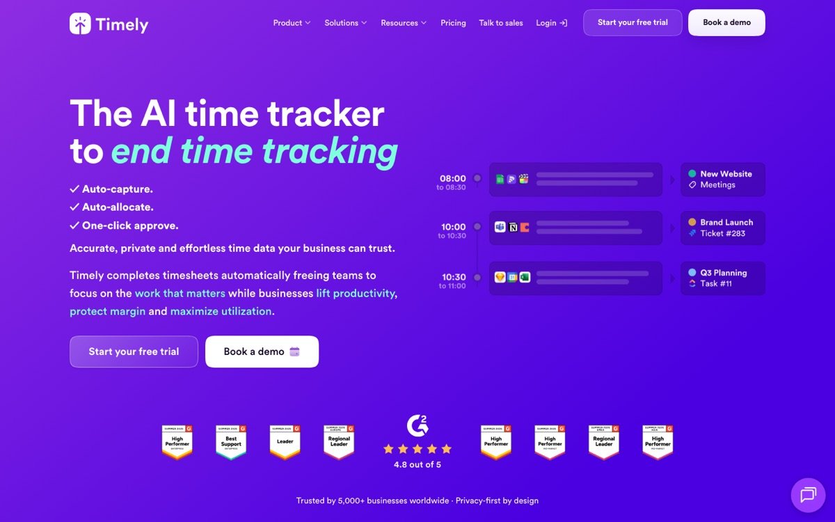 Timely homepage