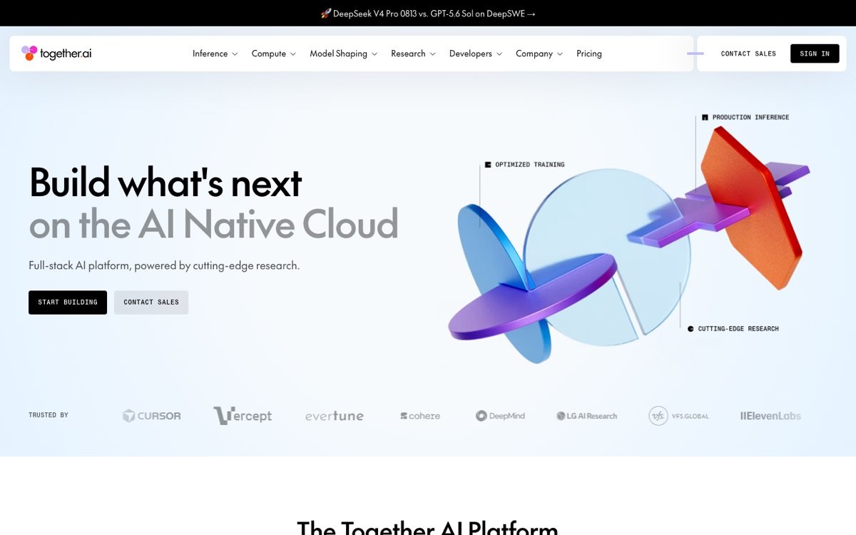 Together AI homepage