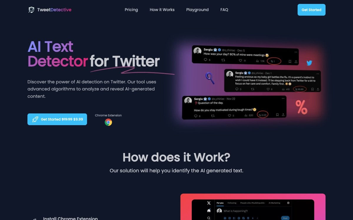 Tweetdetective homepage