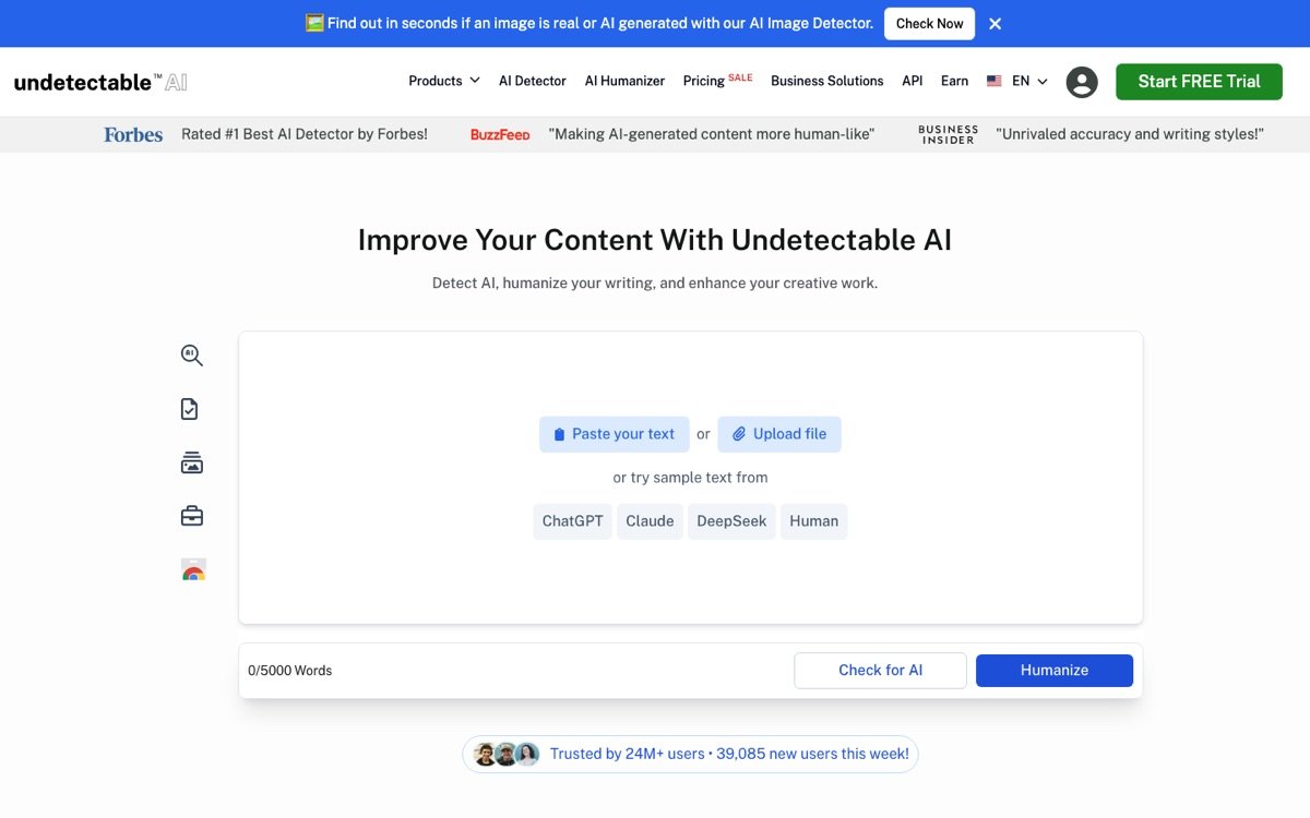 Undetectable Ai homepage
