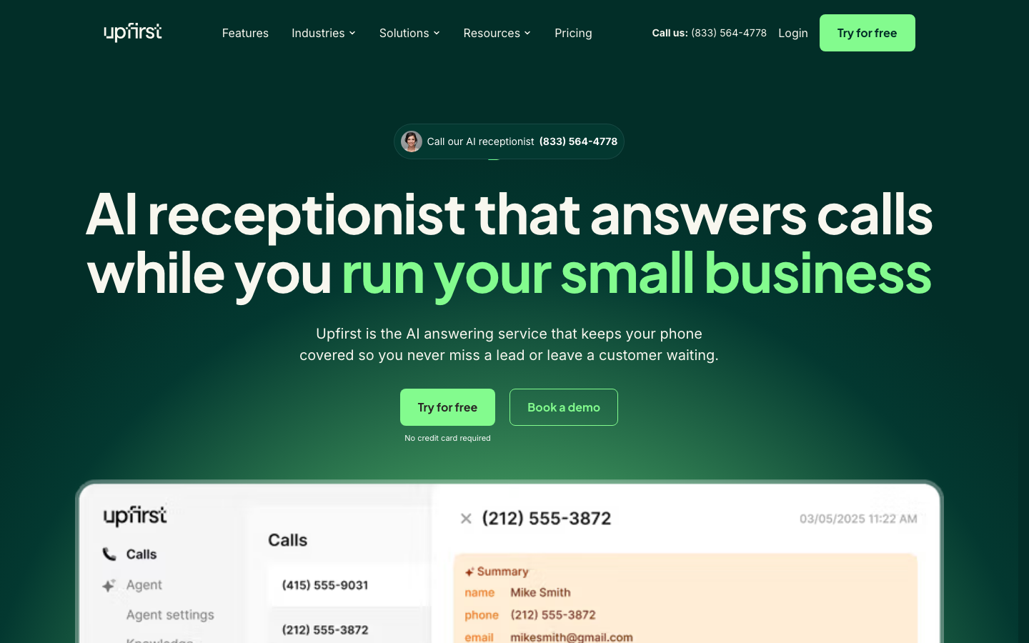 Upfirst screenshot