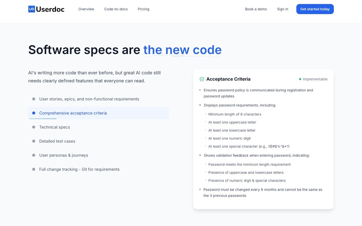 Userdoc homepage
