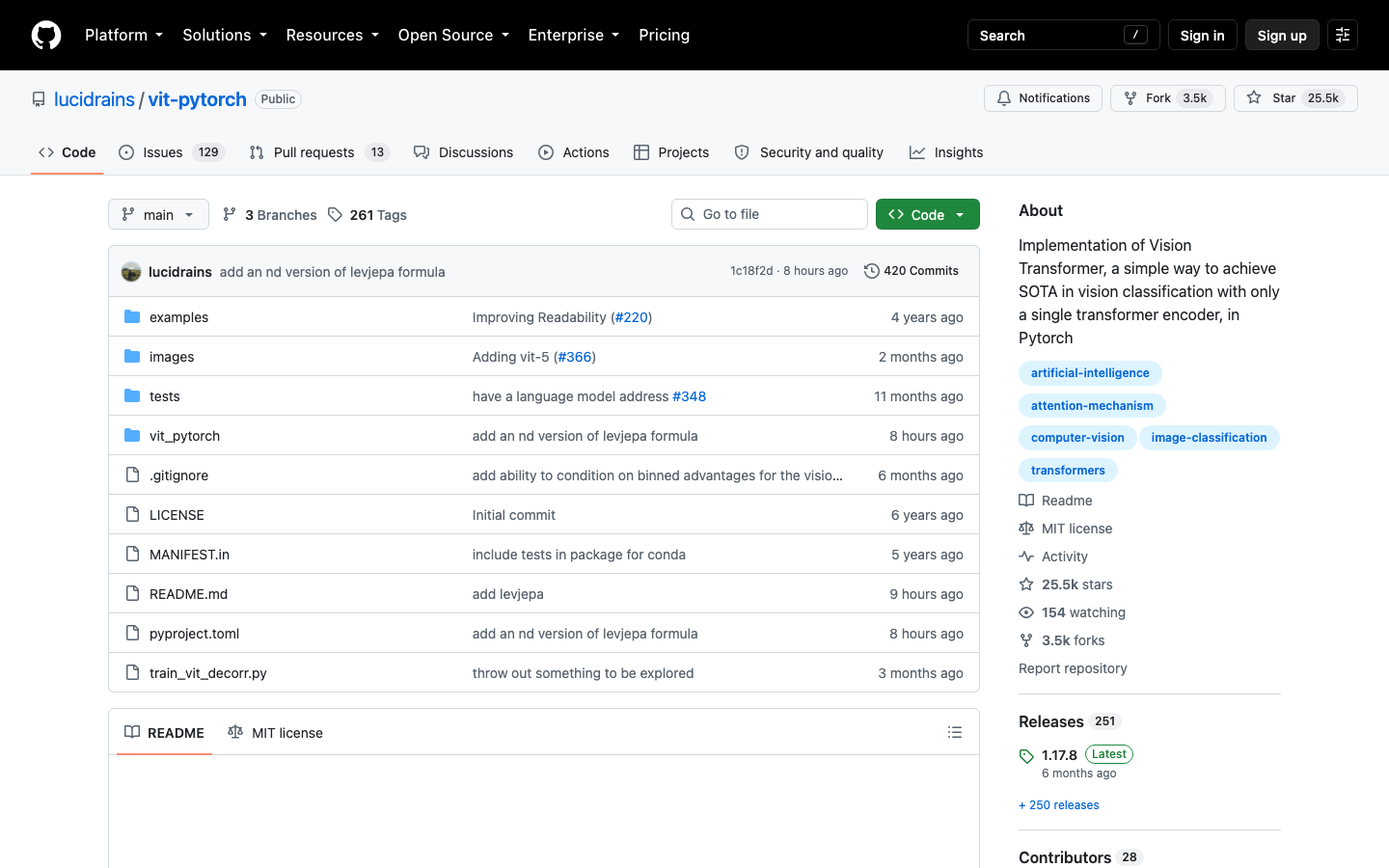 ViT-PyTorch homepage