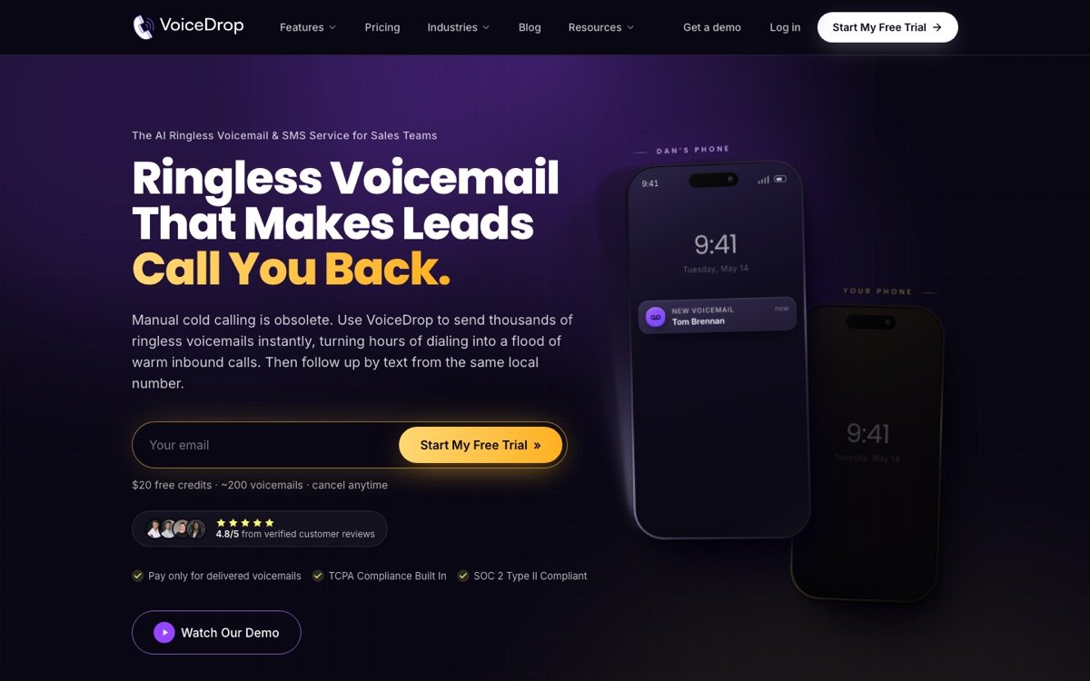 Voicedrop homepage