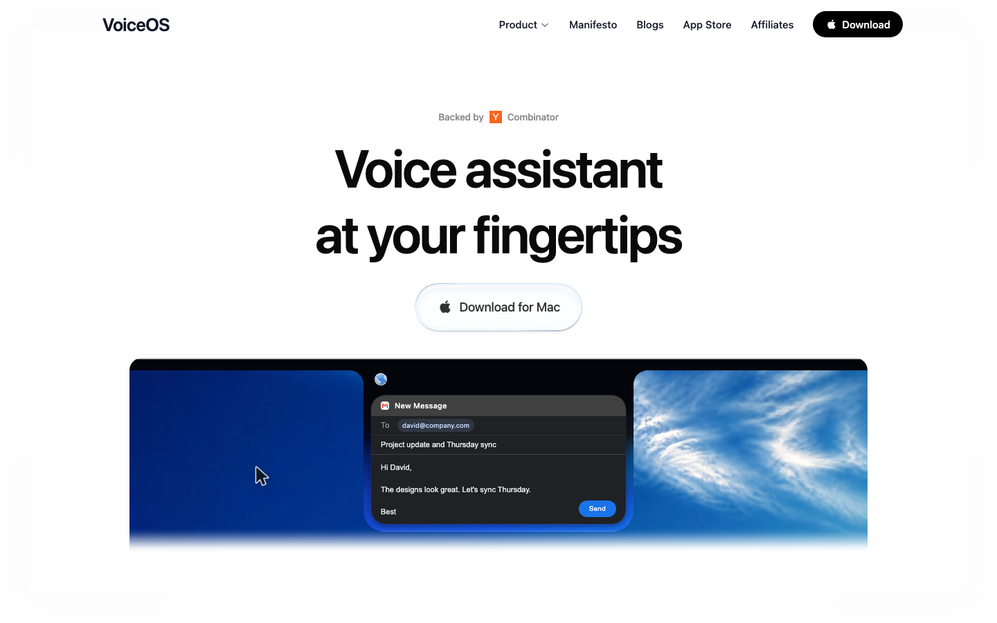 VoiceOS homepage