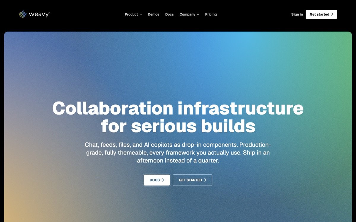 Weavy homepage