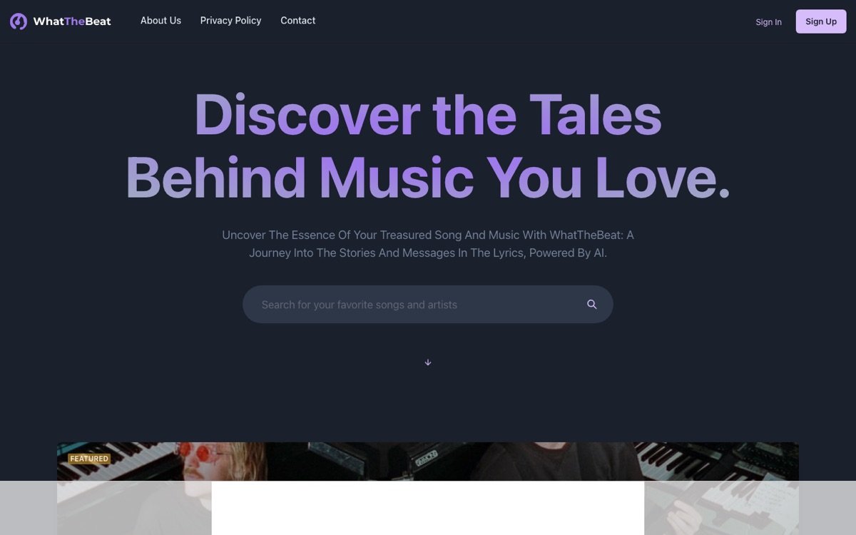 Whatthebeat homepage