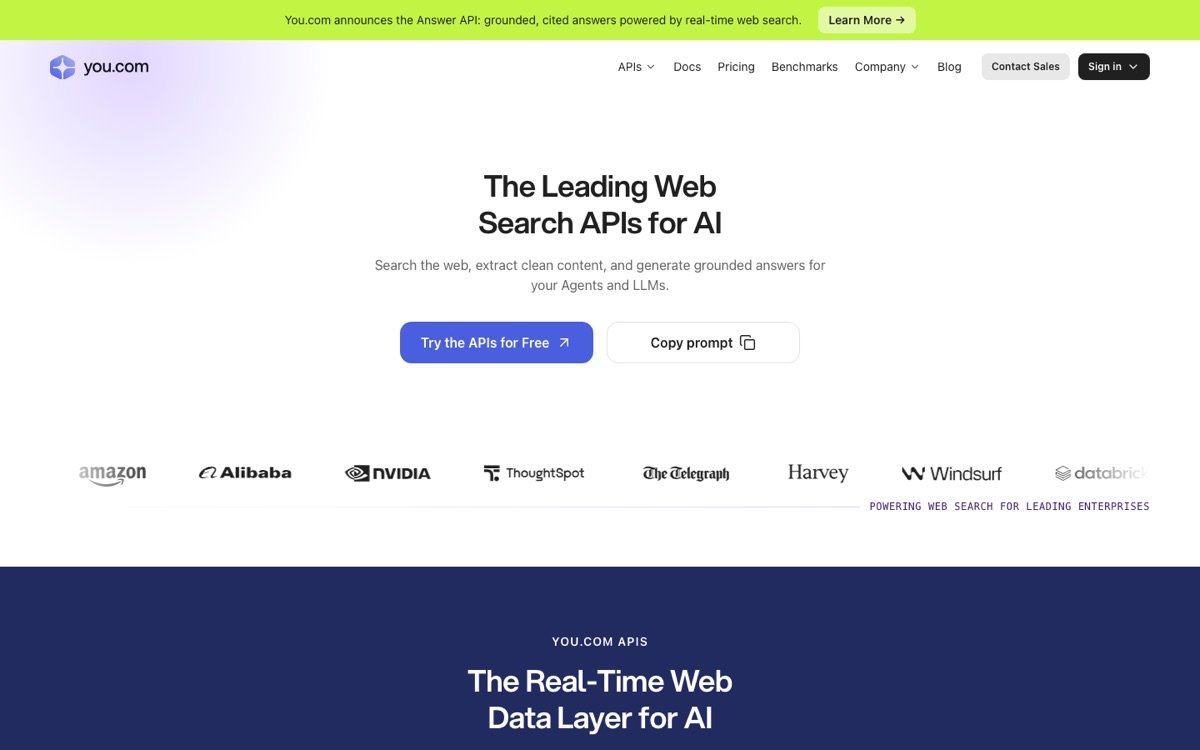 You.com homepage