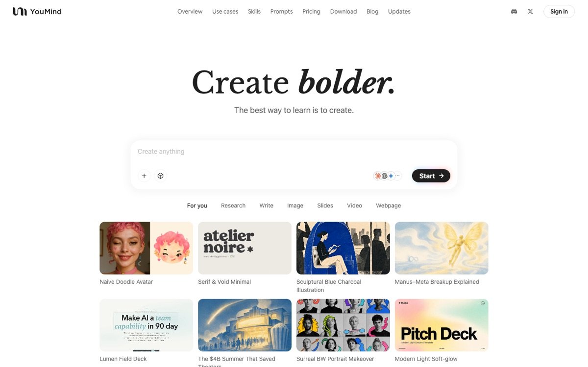 Youmind homepage
