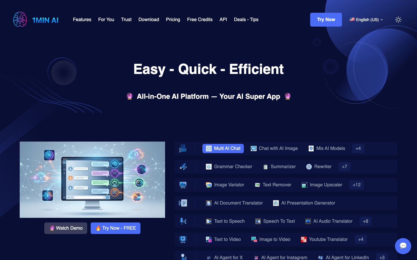 1minAI homepage