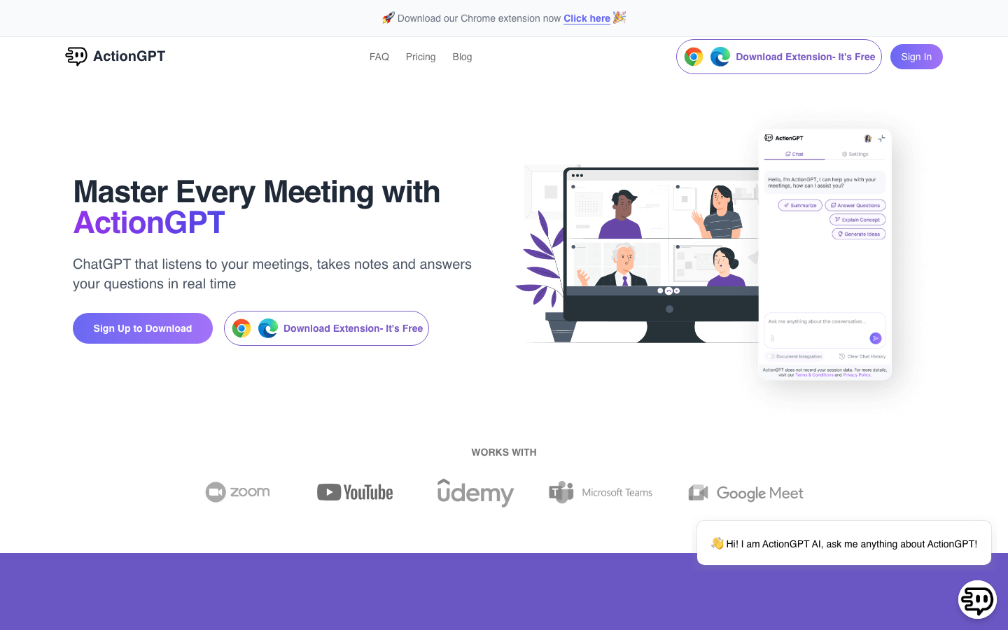 ActionGPT homepage