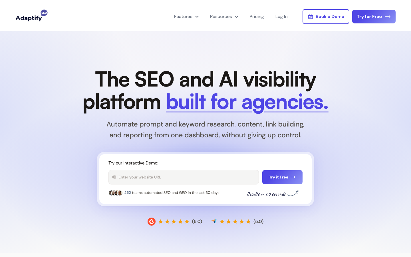 Adaptify homepage