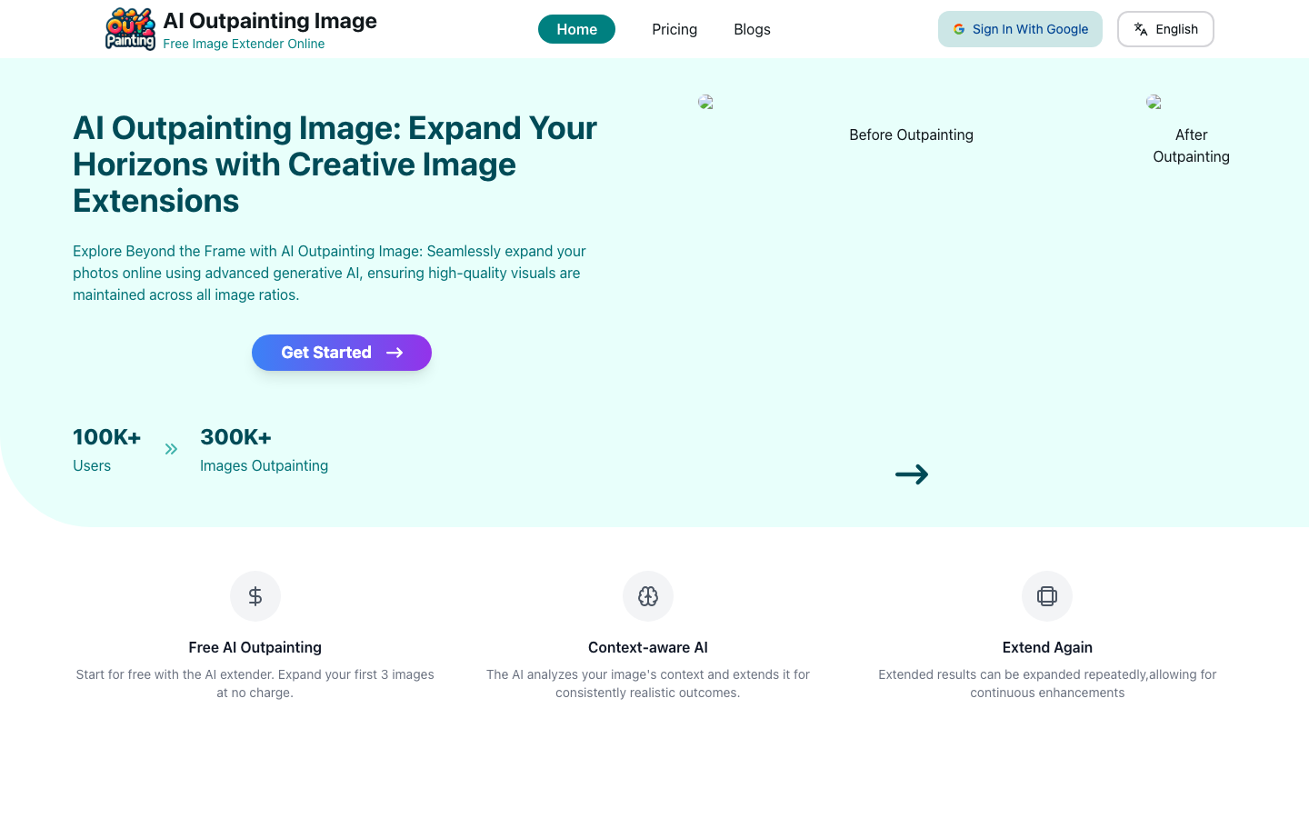AI Outpainting Image homepage