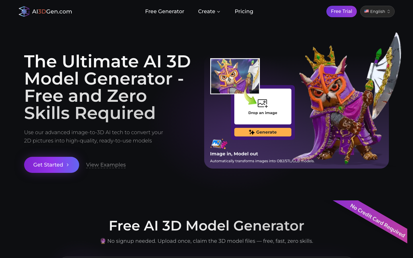 AI3DGen homepage