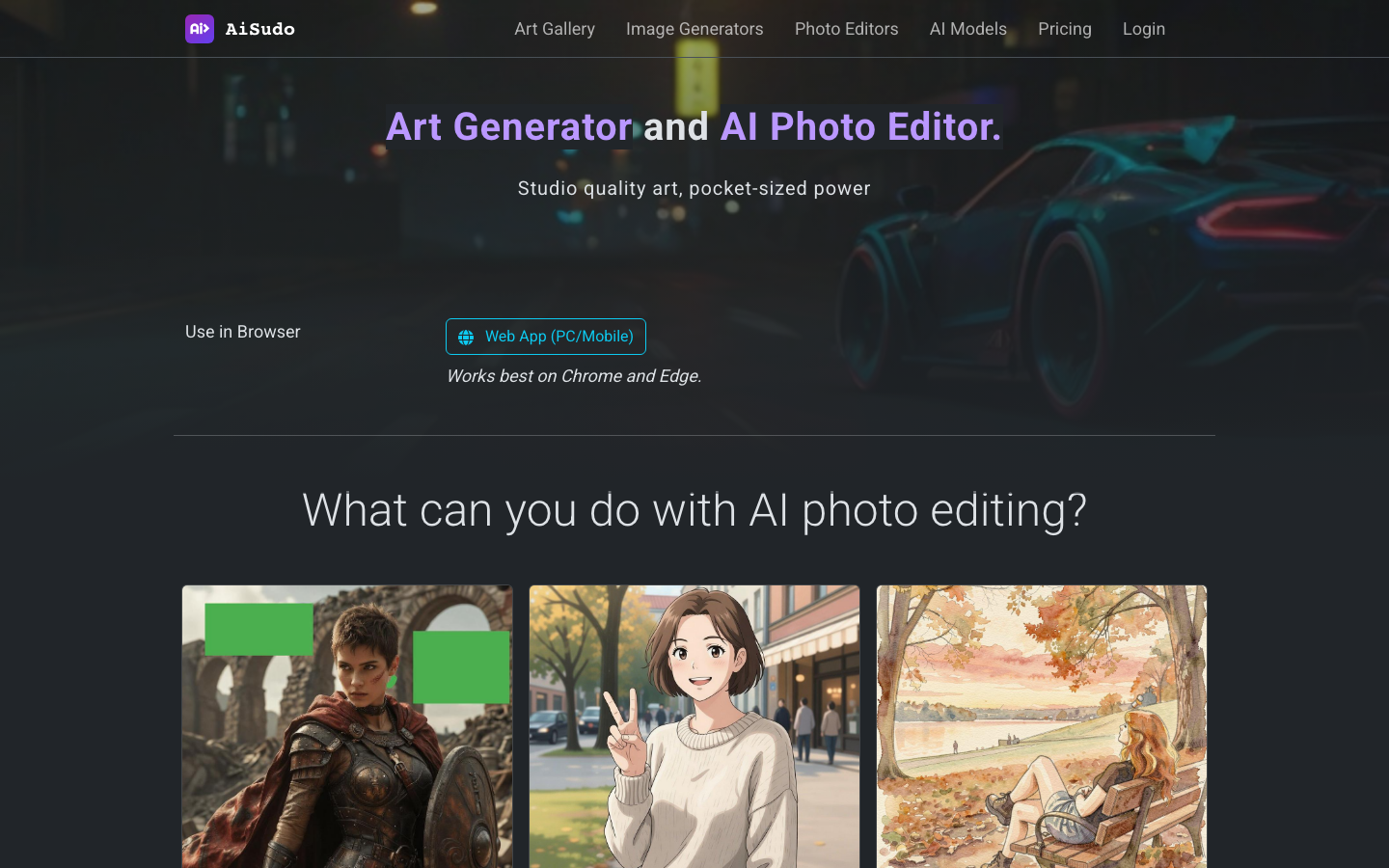AiSudo Prompt Studio homepage