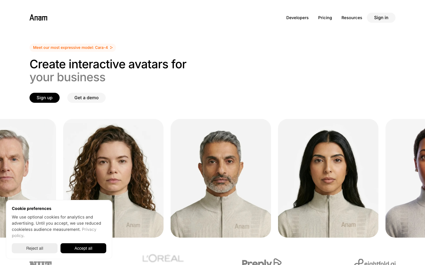 Anam AI - Real time, interactive Video screenshot