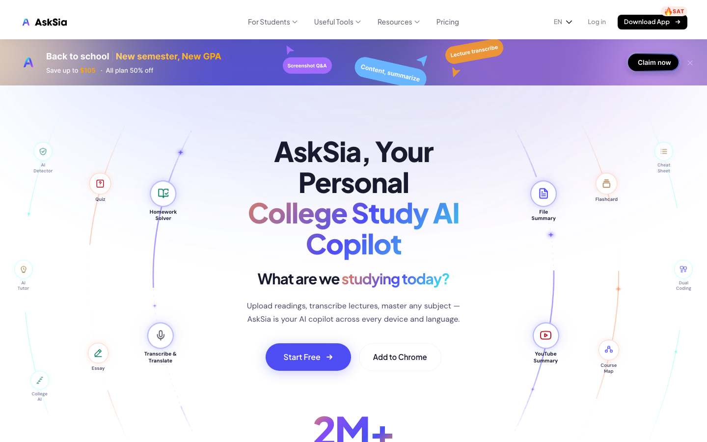 AskSia AI homepage