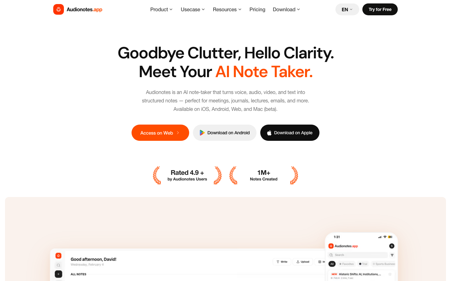 Audionotes homepage