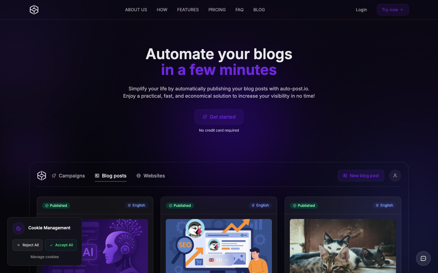 auto-post.io homepage